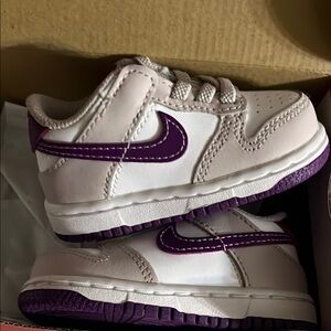 Nike Kids' White and Purple Sneakers